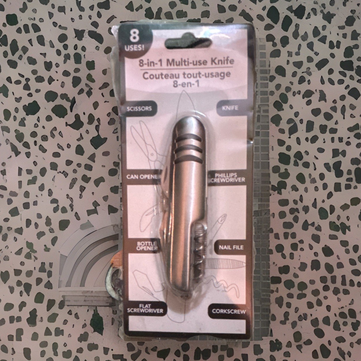 Greenbrier International 8-in-1 Stainless Steel Multi-Tool Knife Silver Camping