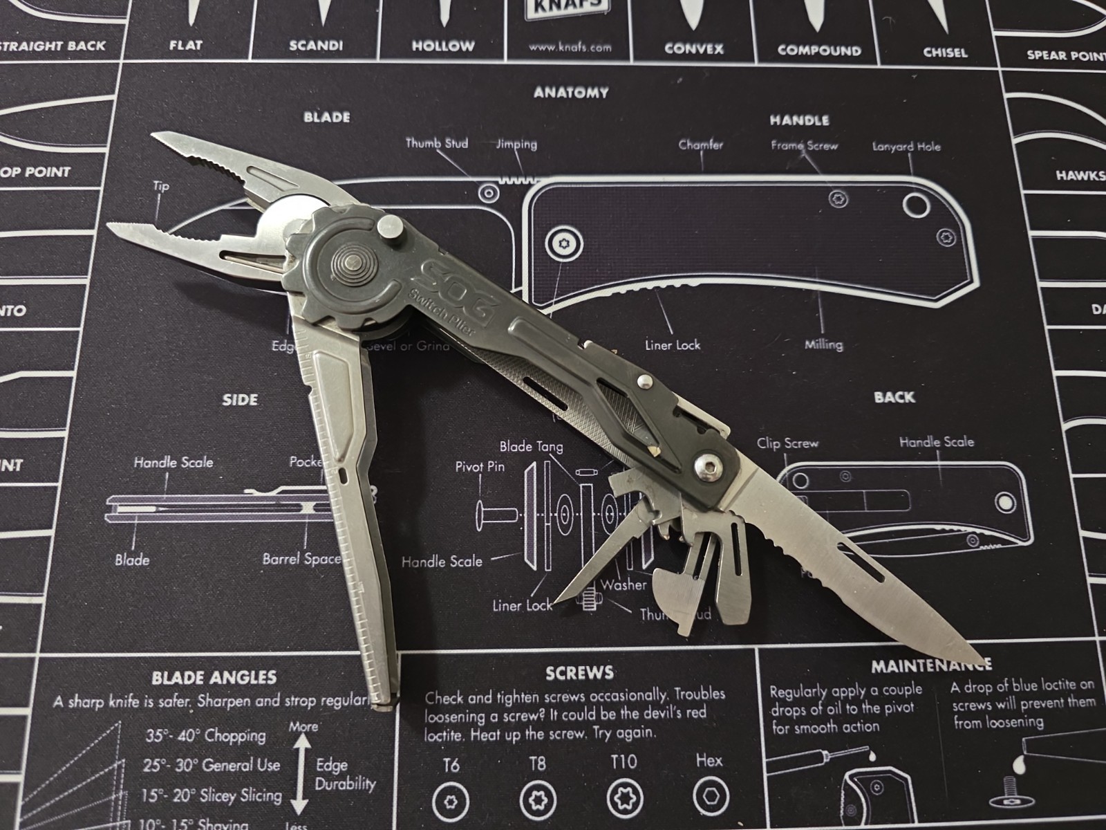SOG SOG-SWP1001-CP Switch Plier 2.0 12-in-1 Multi-Tool Satin Broken Screw Driver