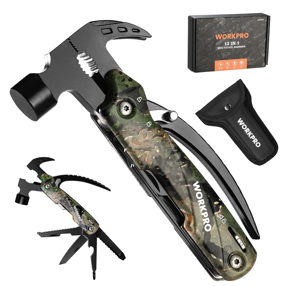Multitool-12 in 1 Camping Tool w/Mini Hammer-EDC Gear Multi Tools Hammer