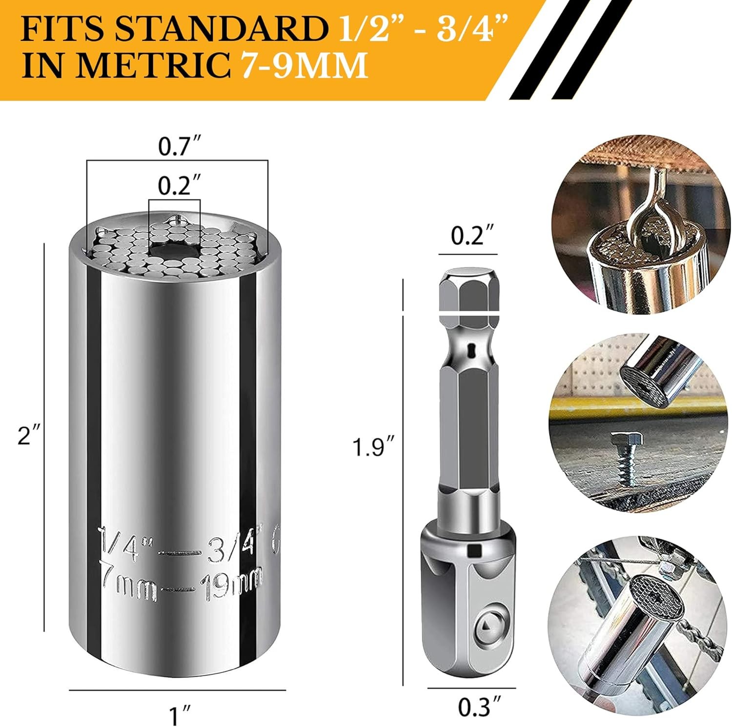 Stuffers for Adults Men, Gifts for Universal Socket Tools White Elephant Gifts D