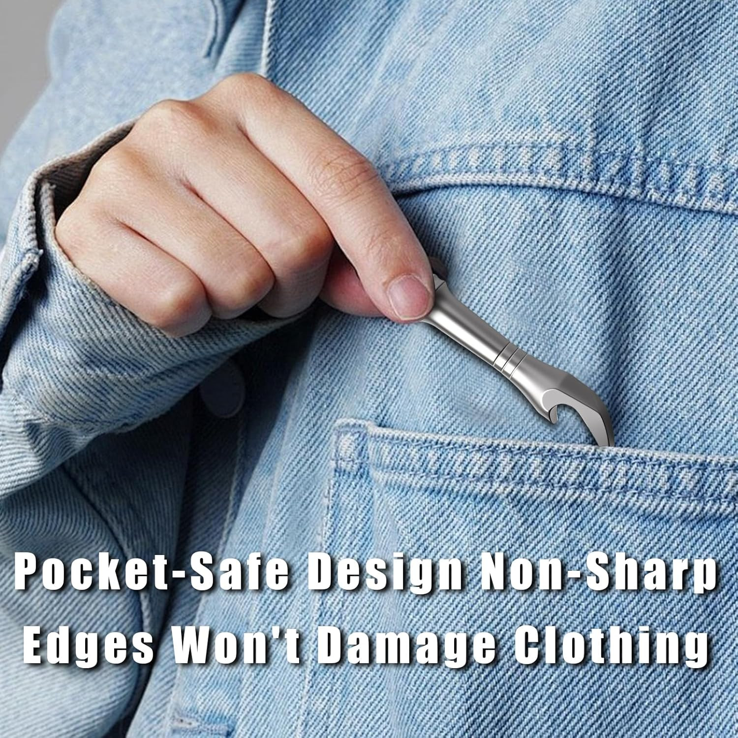 EDC Pry Bar Pocket Multi Tool – Solid Titanium Pry Tool with Keychain Hole, Comp