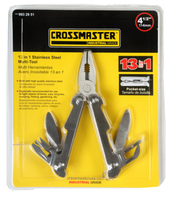 CrossMaster-13 in 1 Stainless Steel Multi-Tool Pocket Size Industrial Grade NIP
