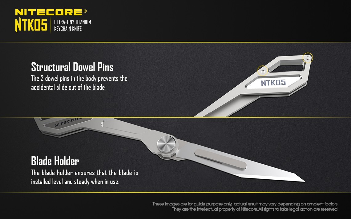 Nitecore NTK05 Knife Keychain Folding Knives Titanium Alloy Scalpel Blade Handle