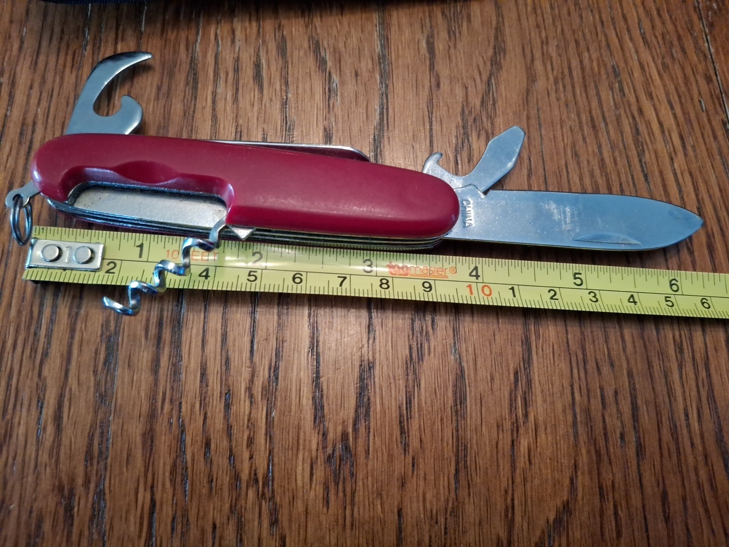 Unbranded 6 Function Red Swiss Army Type Knife With Nylon Sheath