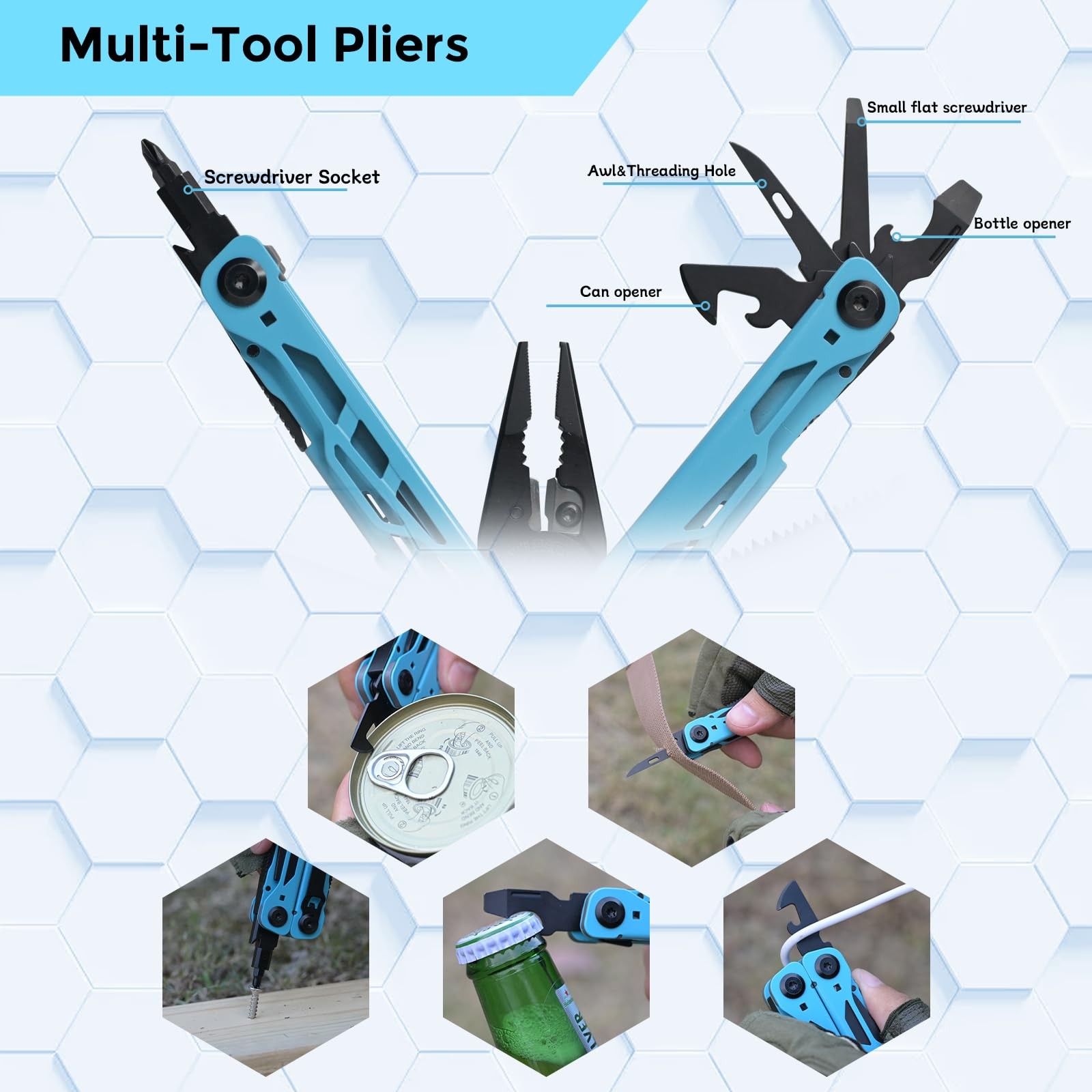 Multitool with Pocket Knife, 25-in-1 Stainless Steel Pliers and Screwdriver, …
