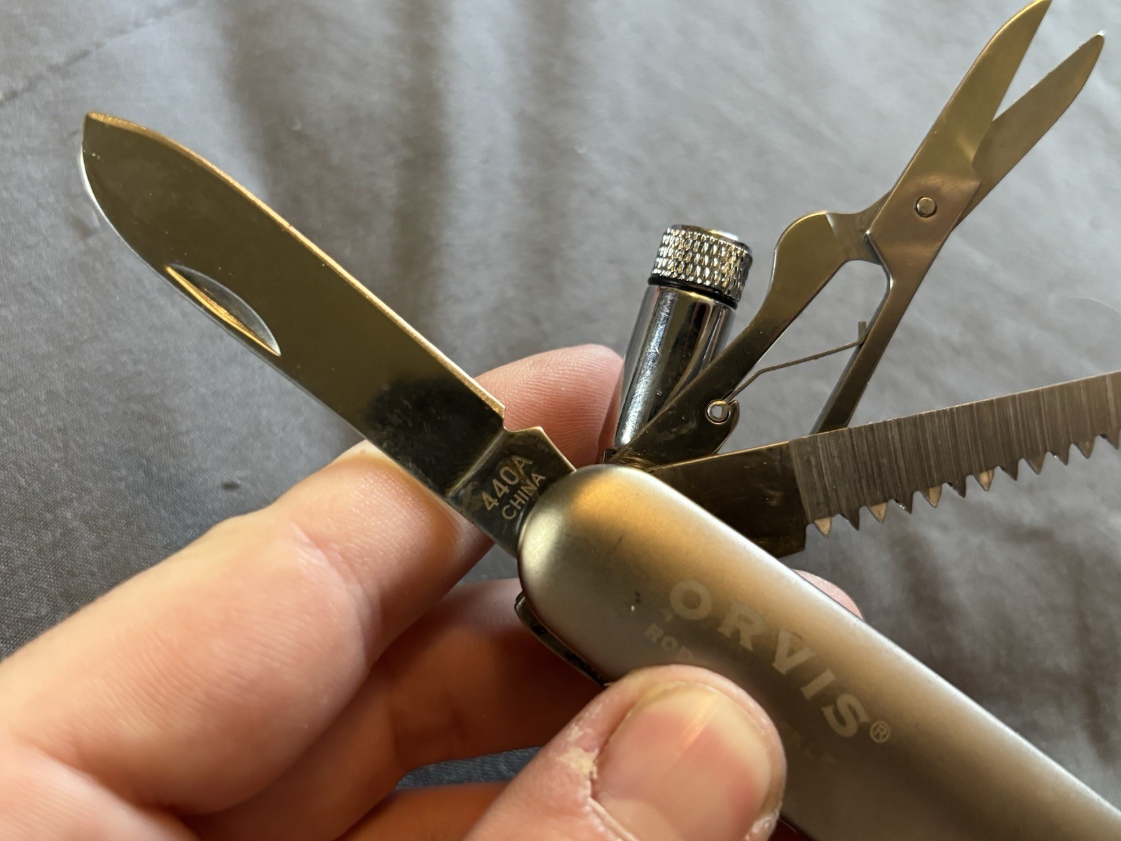 Orvis Rod And Tackle Multi Tool Pocket Knife Fishing Blade Saw Bottle Opener