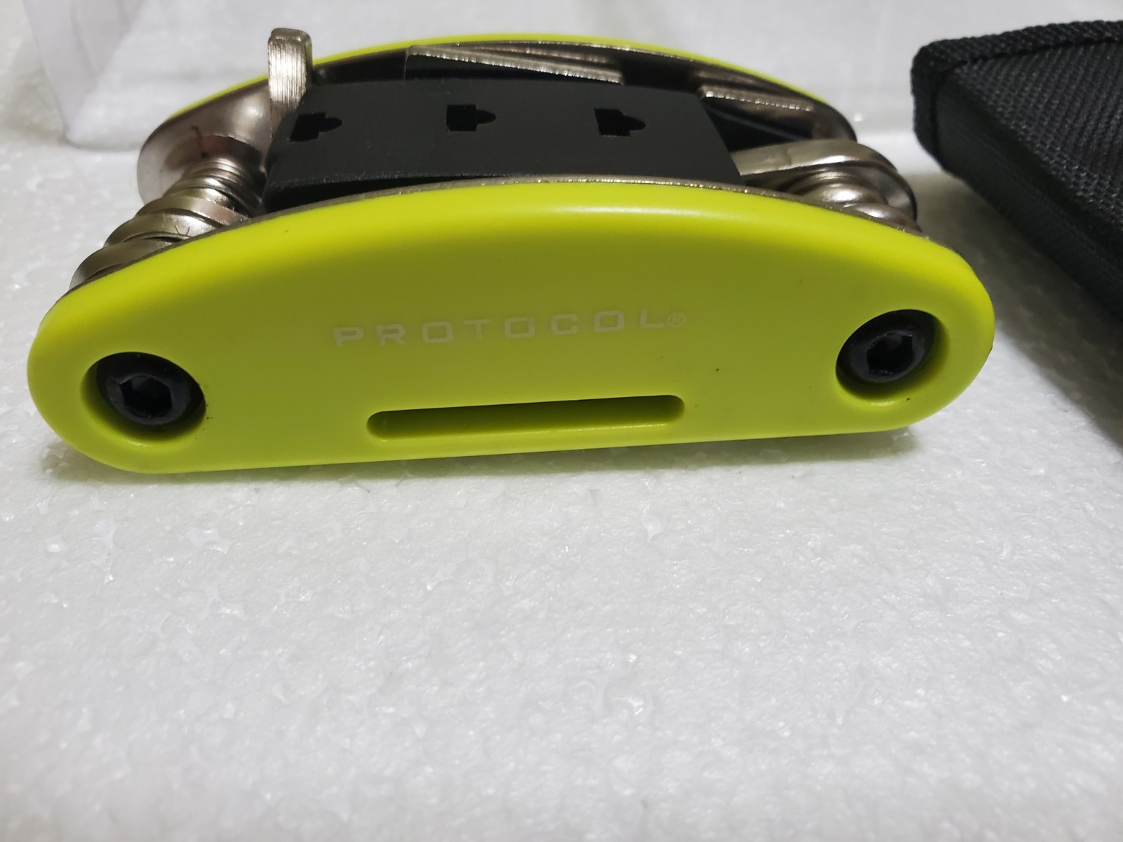 Protocol Wheel Handy Bicycle Multi Tool Neon Green New 15 Functions Nylon Case