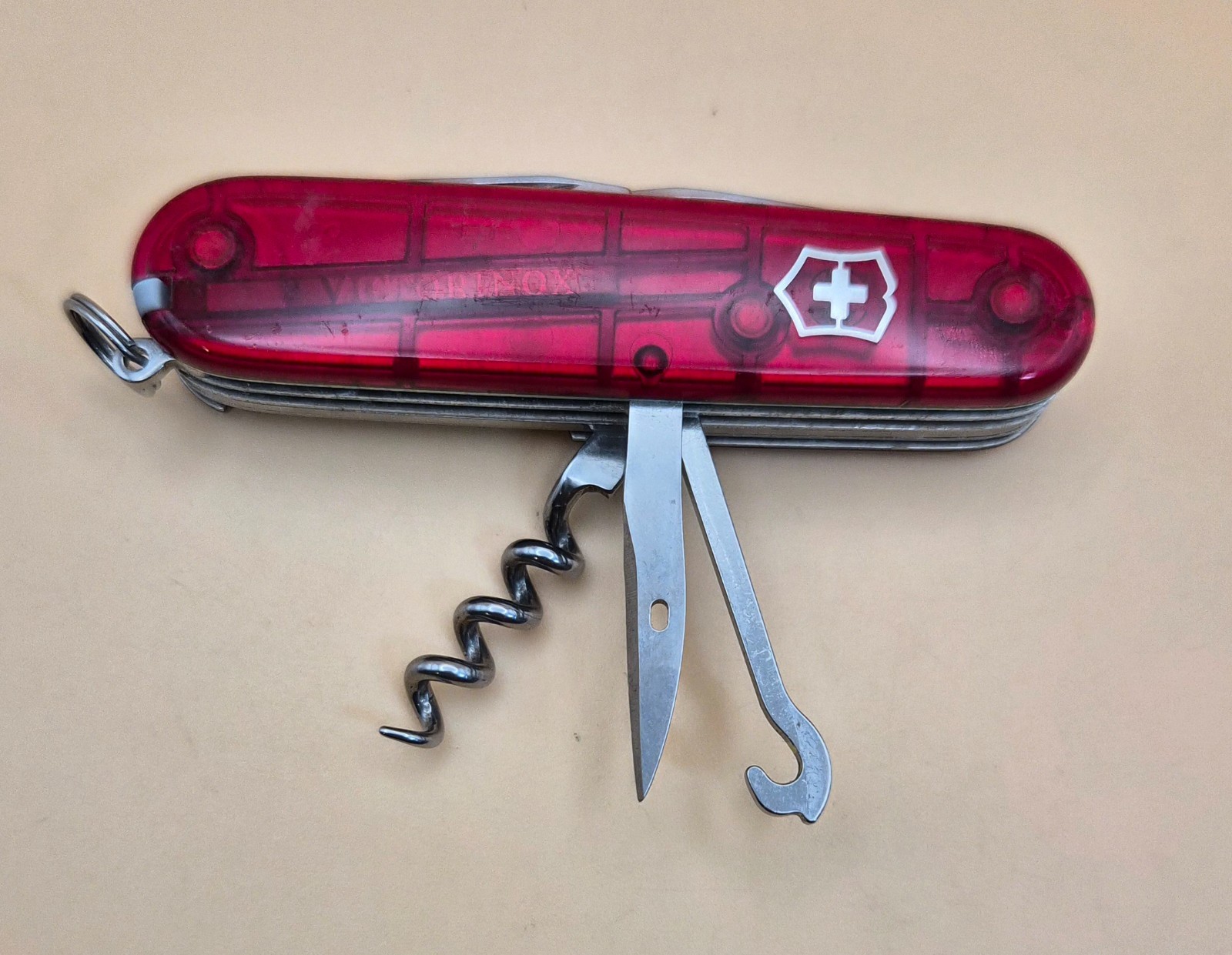 Victorinox HUNTSMAN Ruby Red Swiss Army Knife – Good Condition