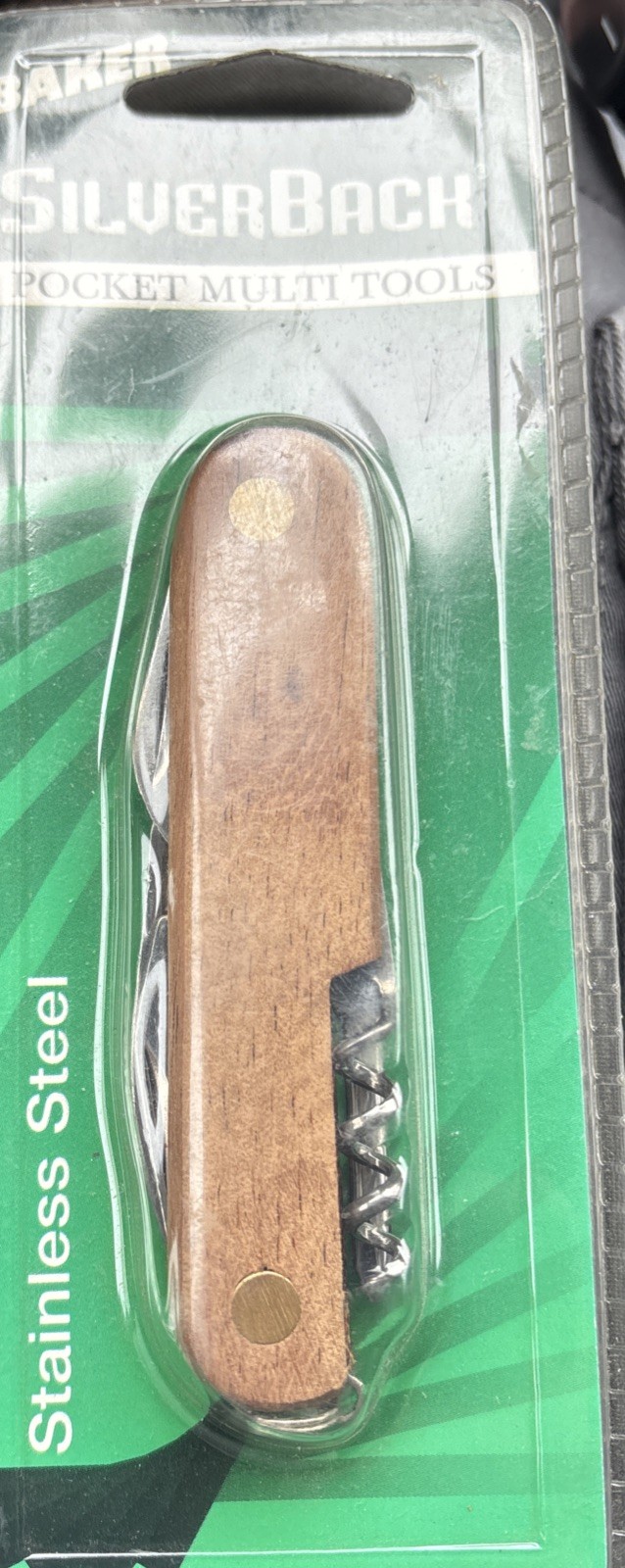 Baker Sliverback Pocket Knife Multi Tool SB-1100 Stainless Steel NEW Sealed NOS