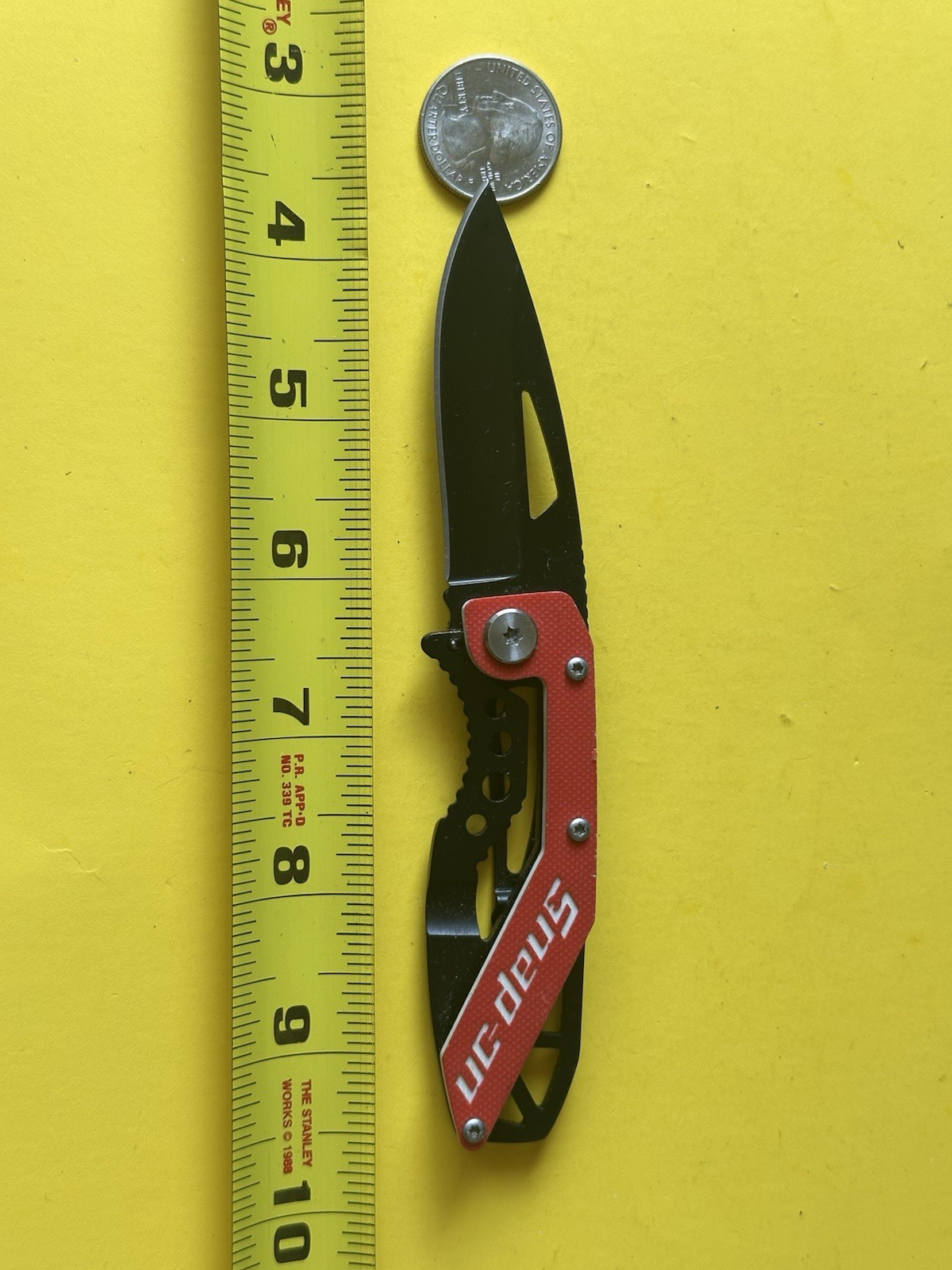 Snap-On BLACK /RED Pocket Knife SUPER NICE!! TSA Confiscated