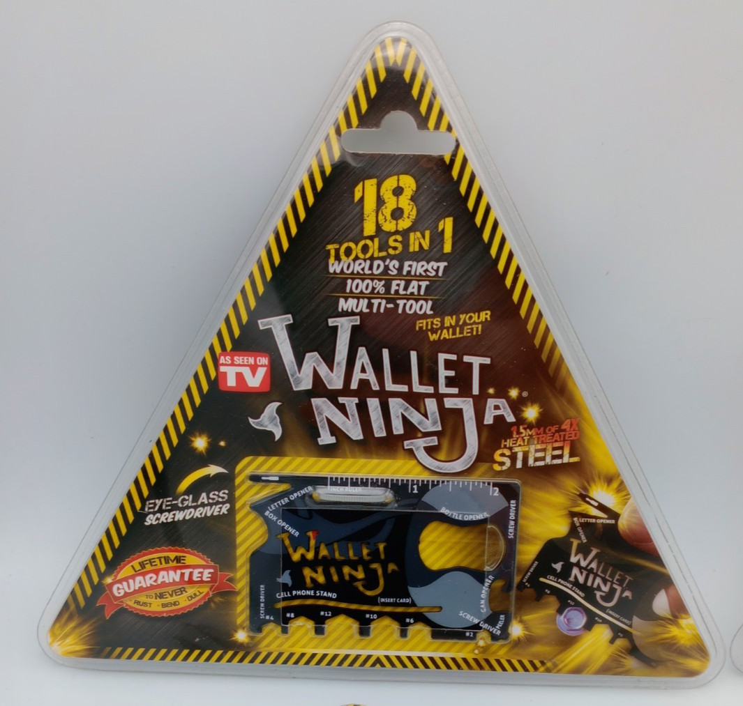 WALLET NINJA 18 Tools in 1 Flat Multi Tool Lot of 4, AS SEEN ON TV, New, Sealed.