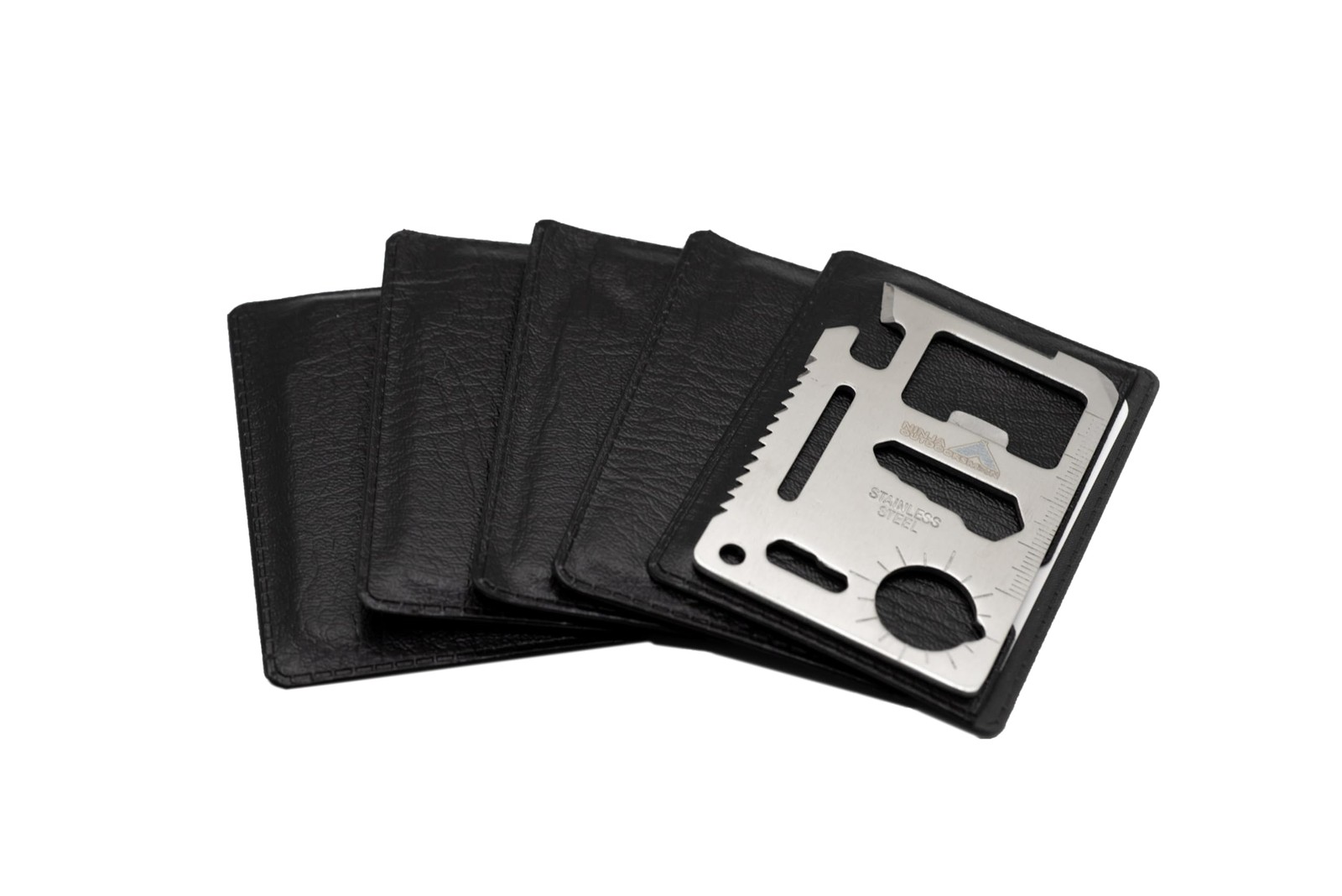 5pack Silver Rsman 11 In 1 Stainless Steel Credit Card Pocket Sized Survival M