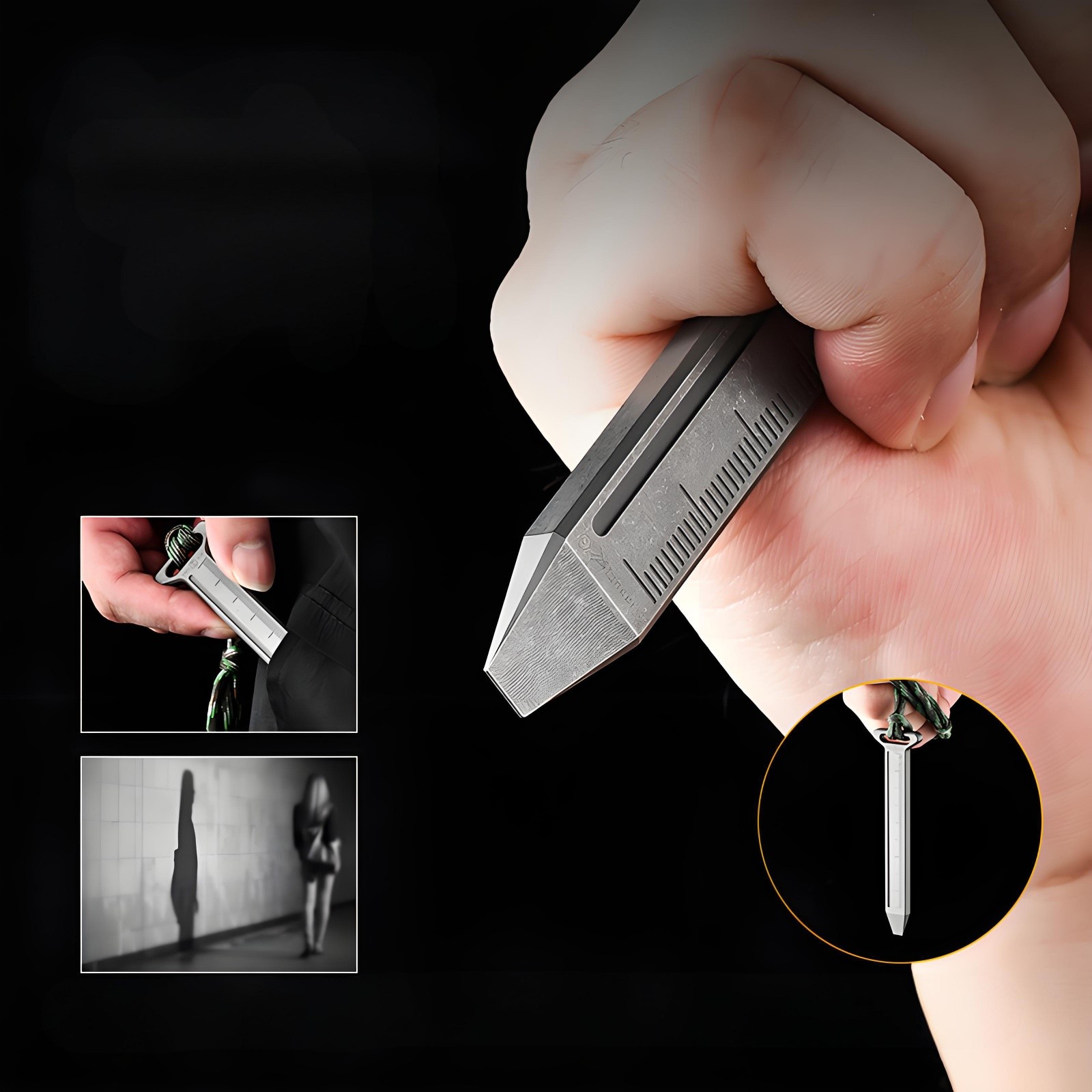 Titanium Alloy EDC Pry Bar Multi-Tool Ruler Outdoor Camping Tool Waterproof