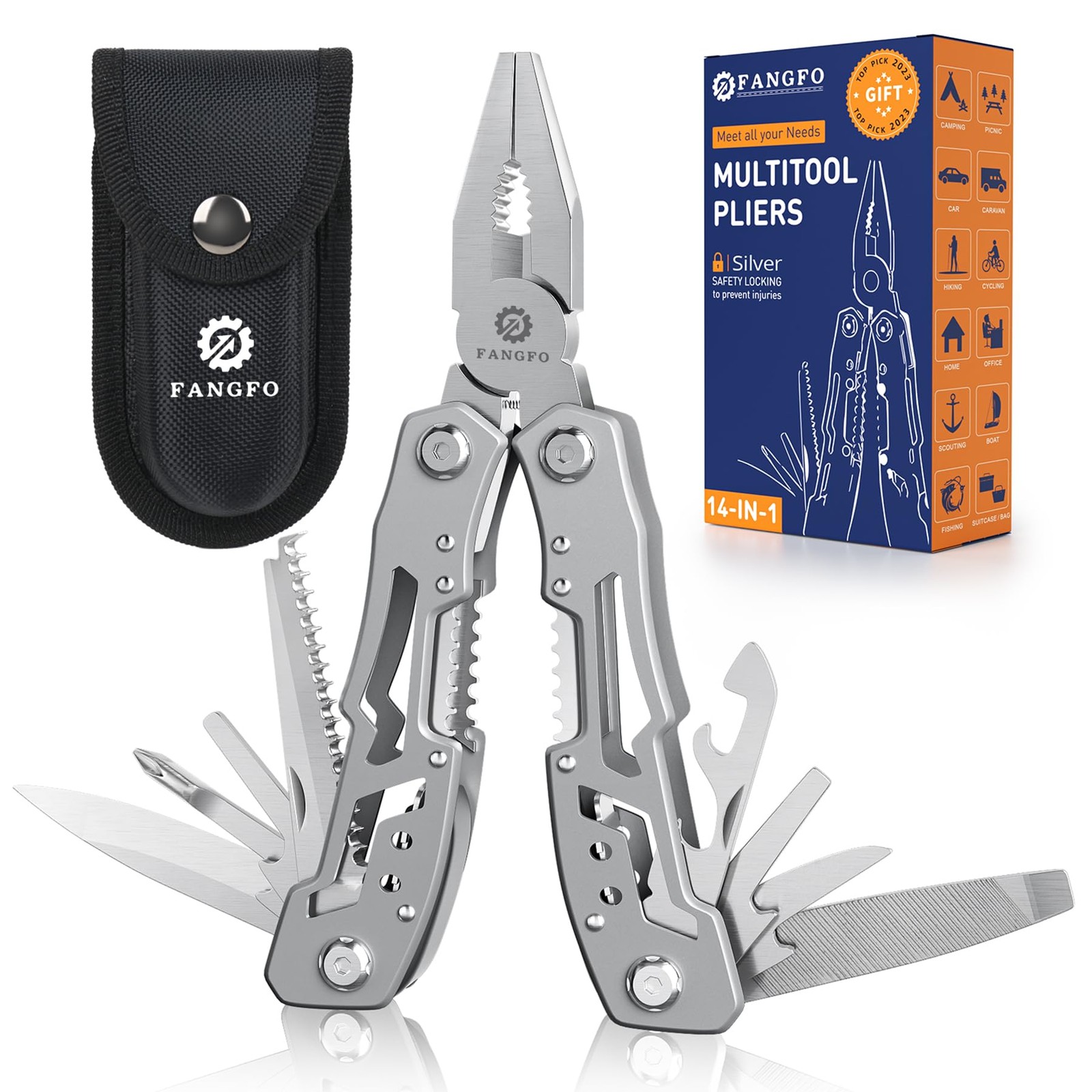 14-In-1 Multitool Pliers，Premium Portable Multi Tool ，with Safety Locking Pro…