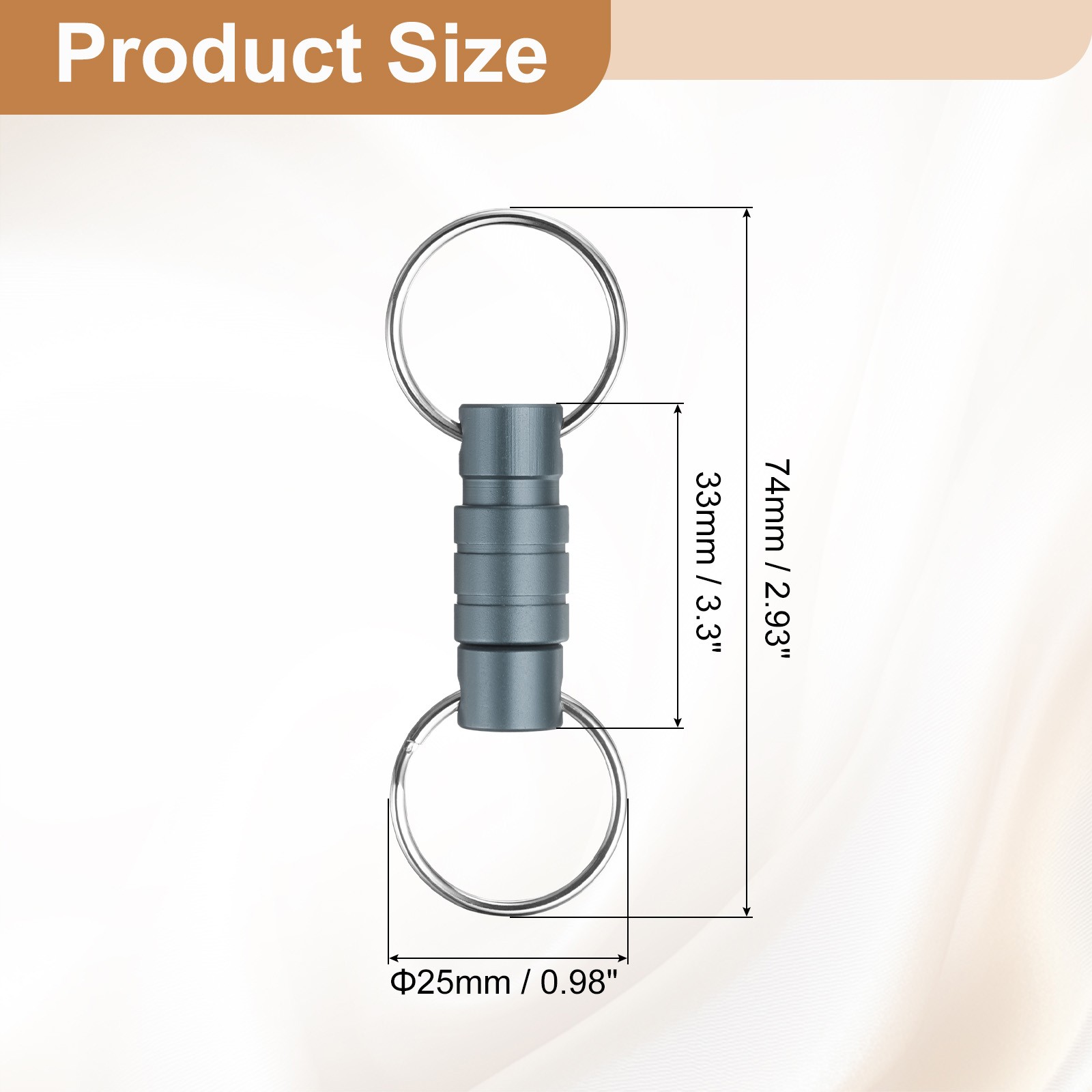 Quick Release Keychain, Detachable Pull Apart Key Rings Clip, Grey