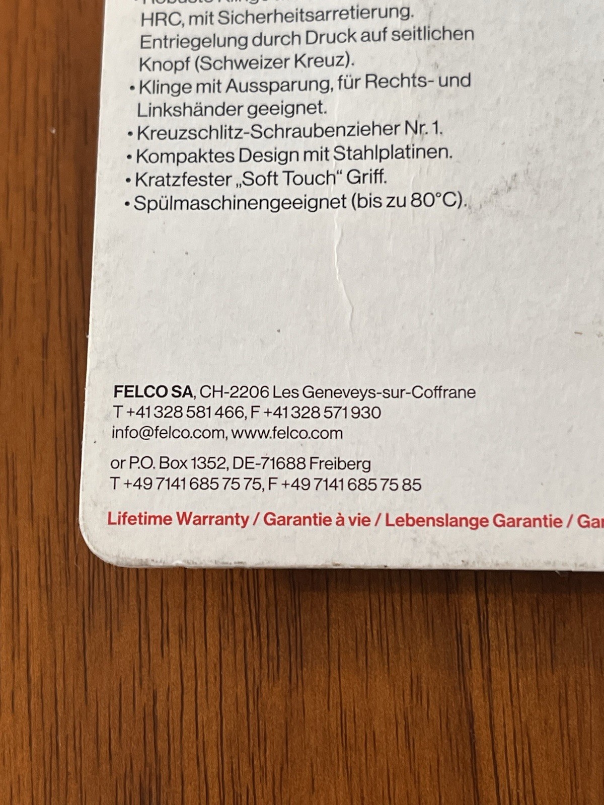 FELCO 502 Swiss Made Pocket Knife – 4 Functions Yardwork Camping