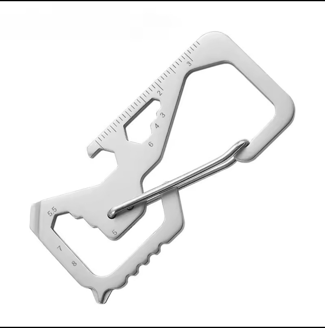 EDC Carabiner Multi Tool Pocket Keychain Hex Wrench Bottle Opener Screwdriver…