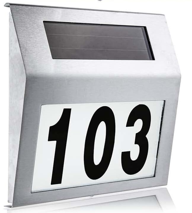 Solar LED House Number Light – Stainless Steel House Number Lighting with LED
