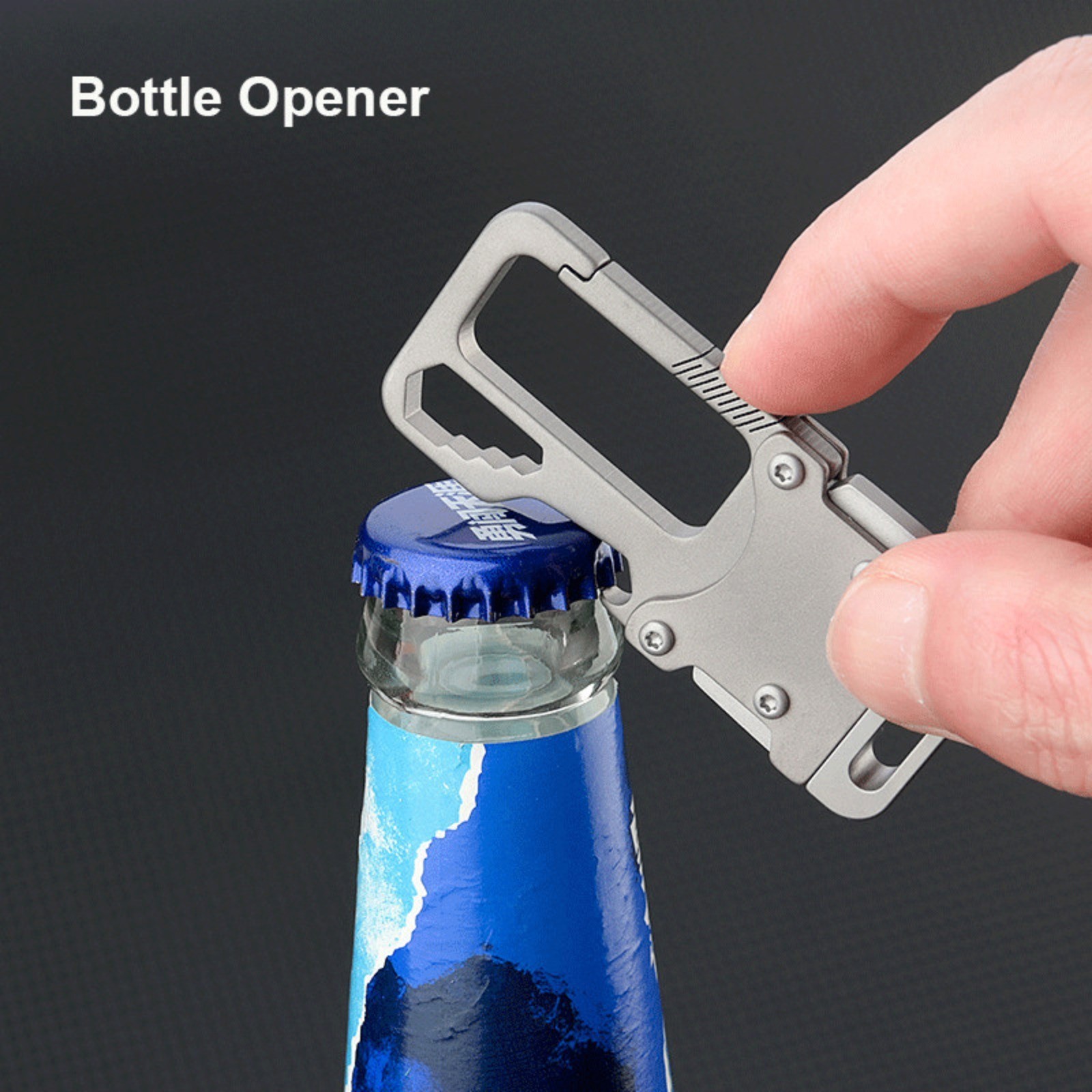 Titanium Alloy Key Chain Carabiner Opener Wrench Cutter EDC Outdoor Multi Tools