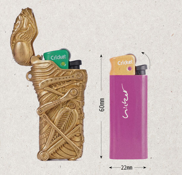 Handmade Brass Grasshopper Flip Lighter Shell for Cricket Luxury Goods