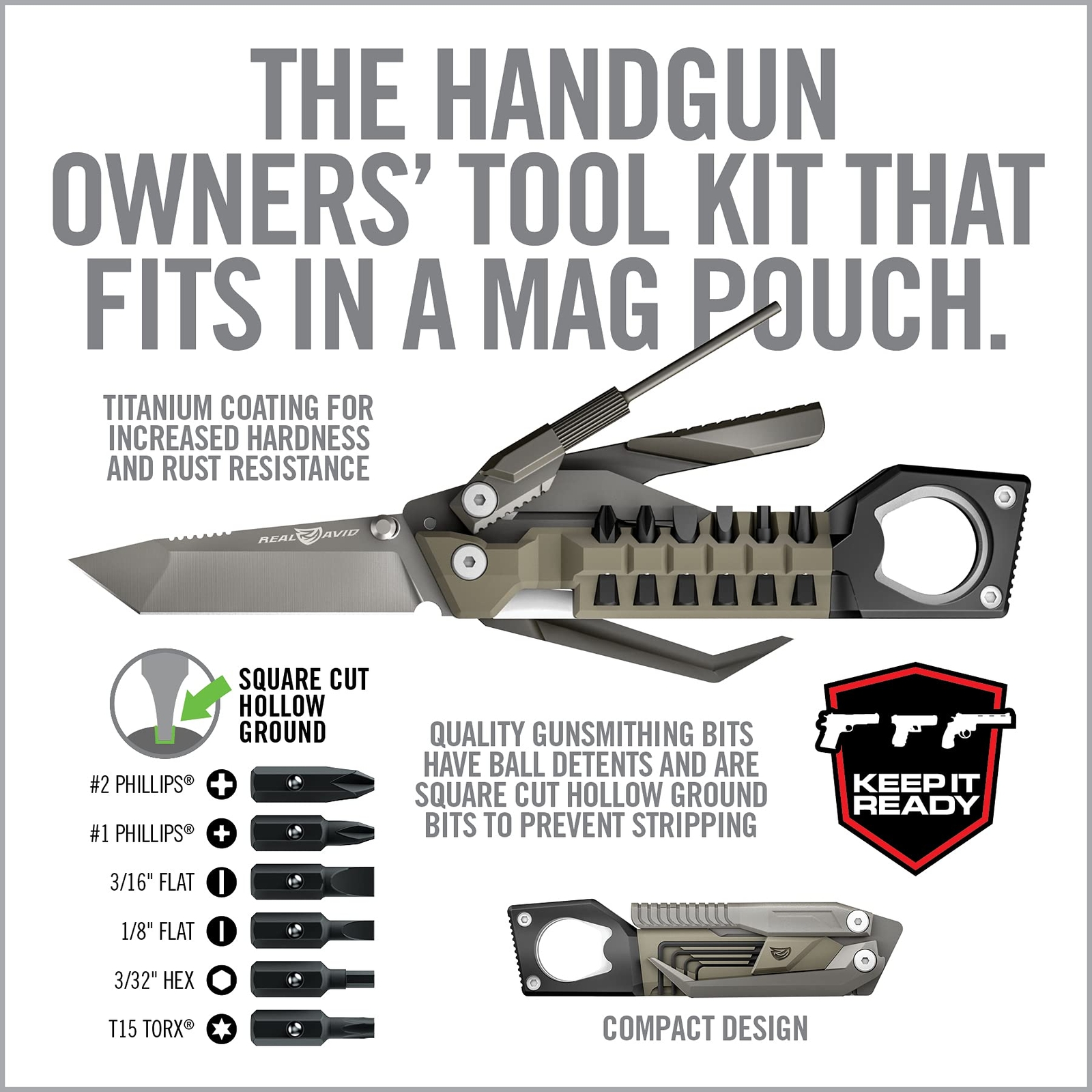 19 in 1 Pistol Tool Multitool Kit for Tactical Mag Accessories and Repairs