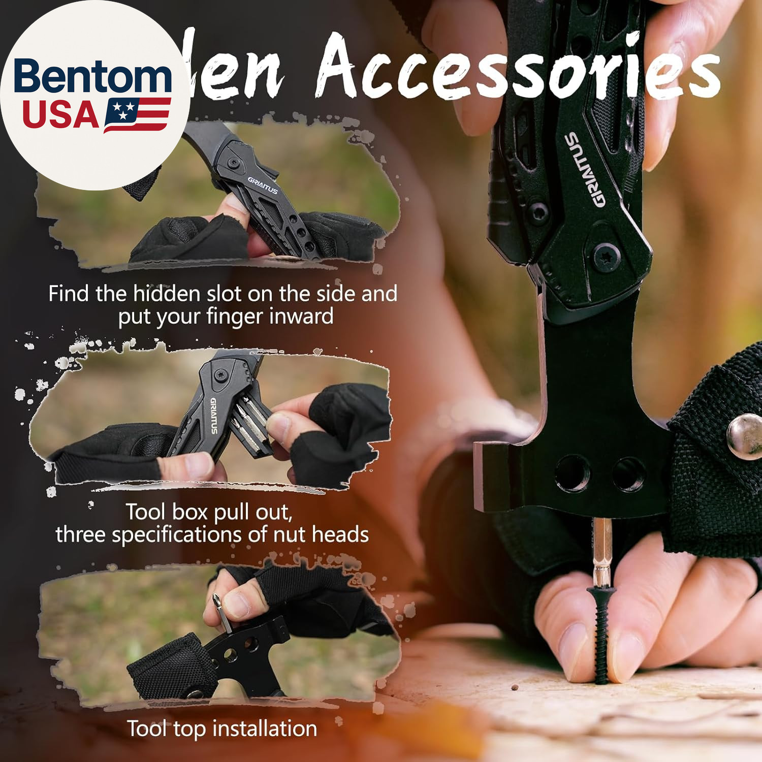 Camping Essentials Multitool Camping Accessories Gifts for Men 16 in 1 Multi Too