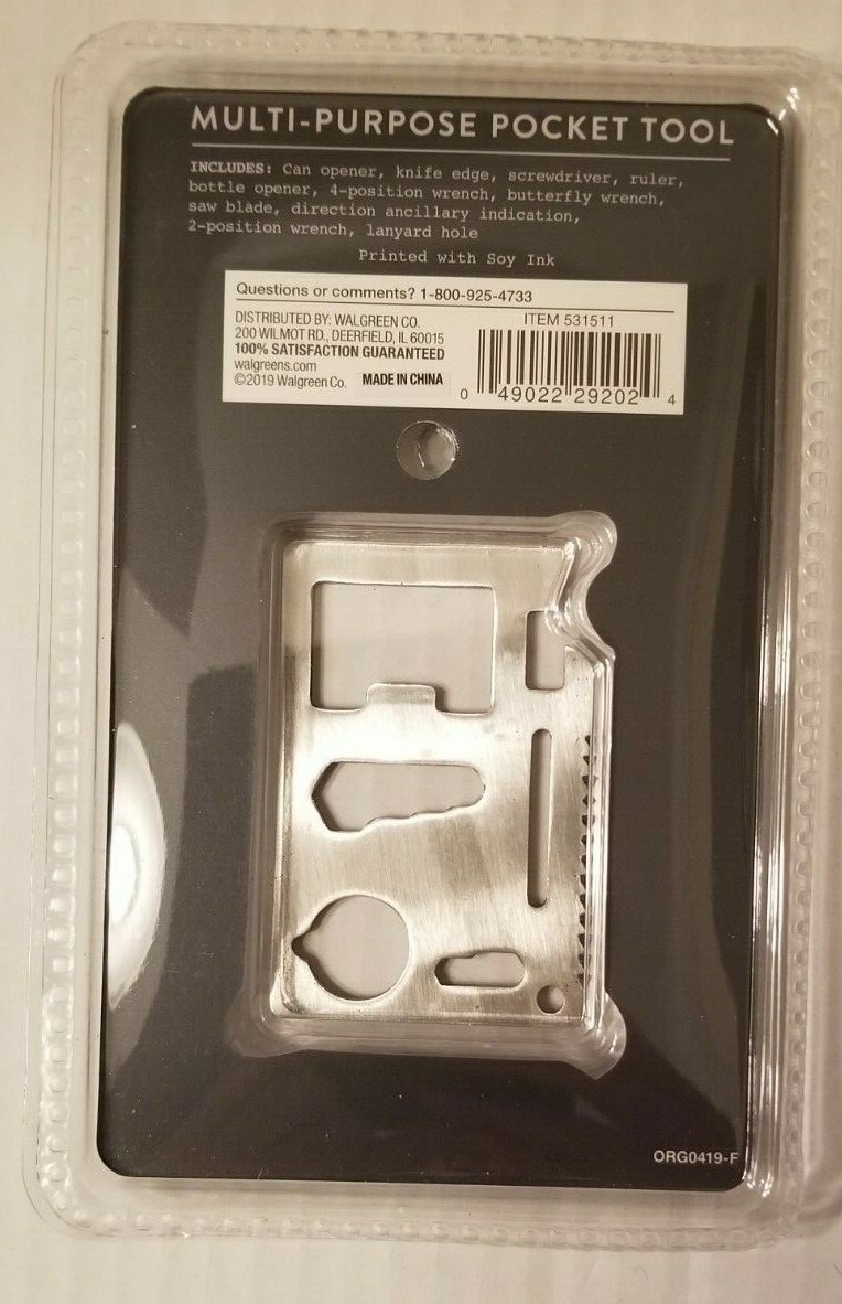 Multi-Purpose Pocket Tool Bottle Opener, Screwdriver Ruler Can Opener ++ New
