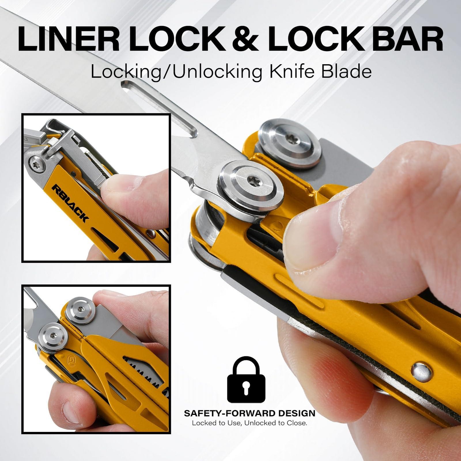 Multitool, 21-in-1 Multi Tool Pliers with Safety Locking and Spring-Action Sciss
