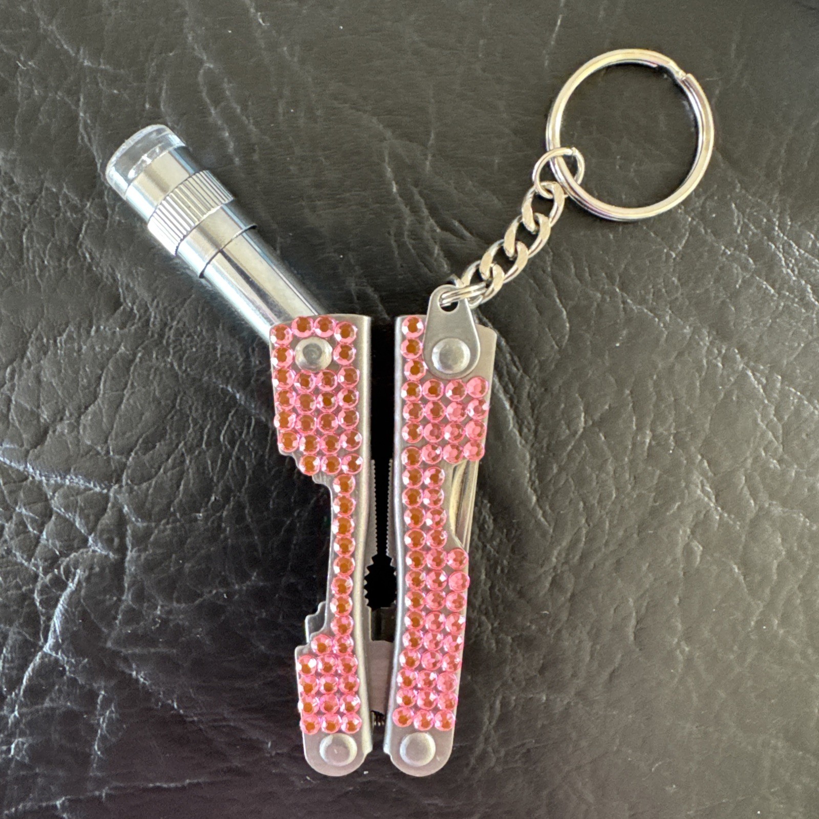Avon Pink Bejeweled Multi Tool With Light NIB WORKS