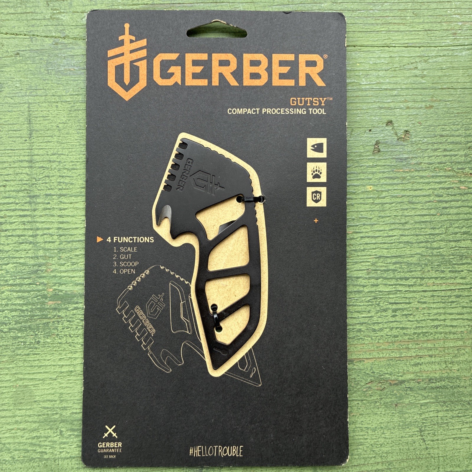 Gerber Gutsy Fish/Game Processing Tool, 4 function with bottle opener, Black-NEW