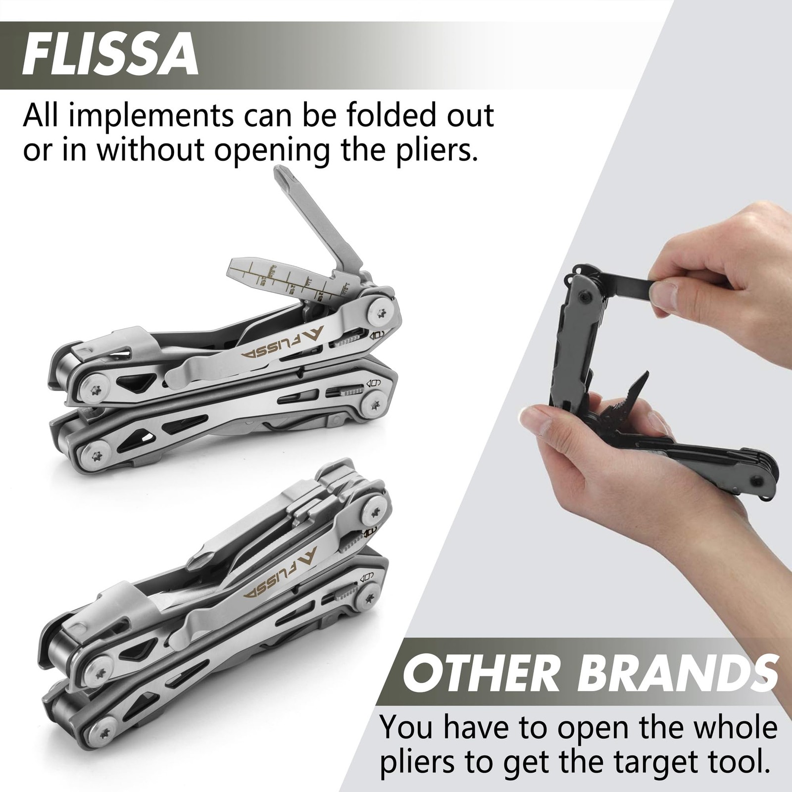 16-in-1 Stainless Steel Multi Tool, Gifts for Men, EDC Multitool with Pocket …