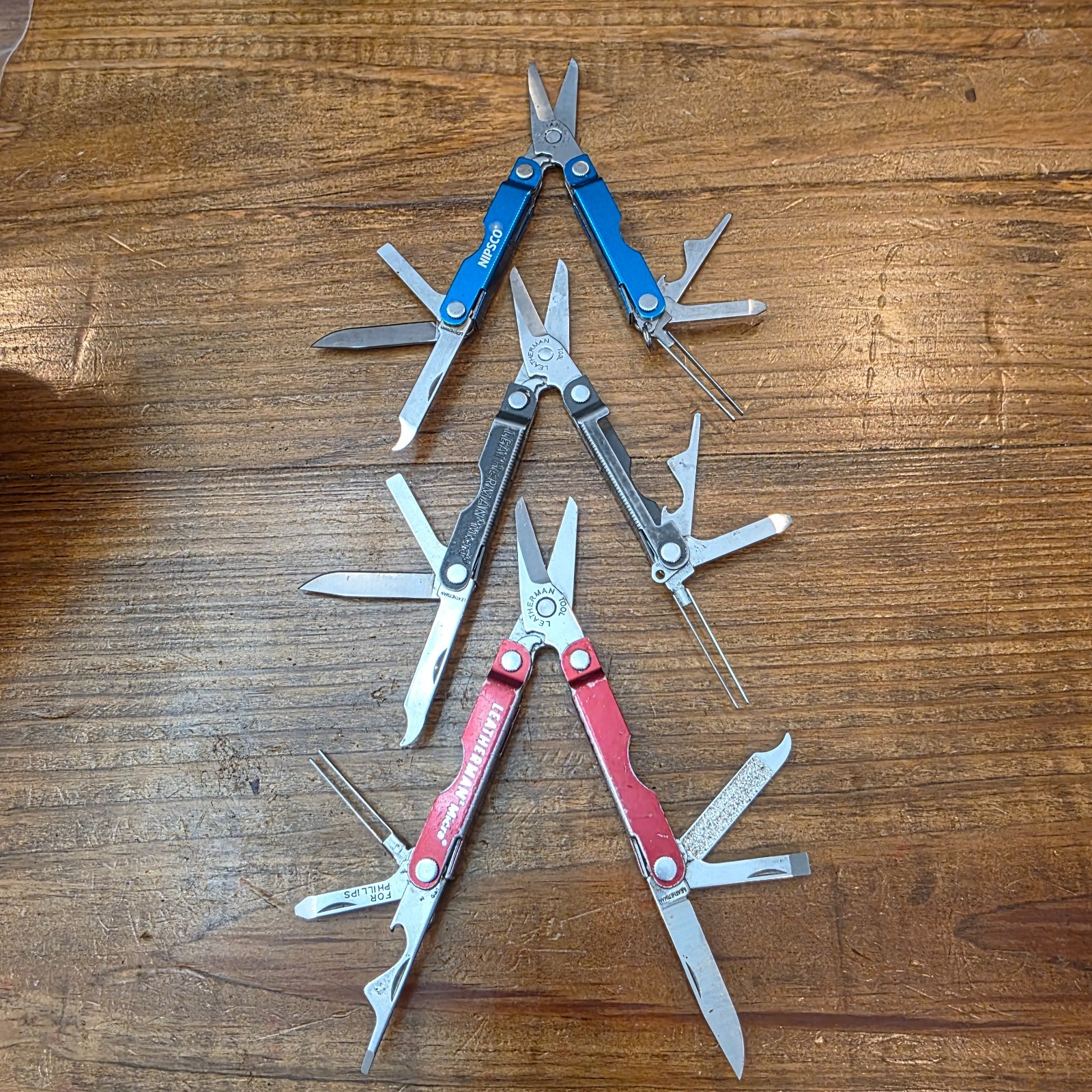 Leatherman MICRA Multi-Tool – Stainless Steel – Lot of 3 – Colors Red Blue Black