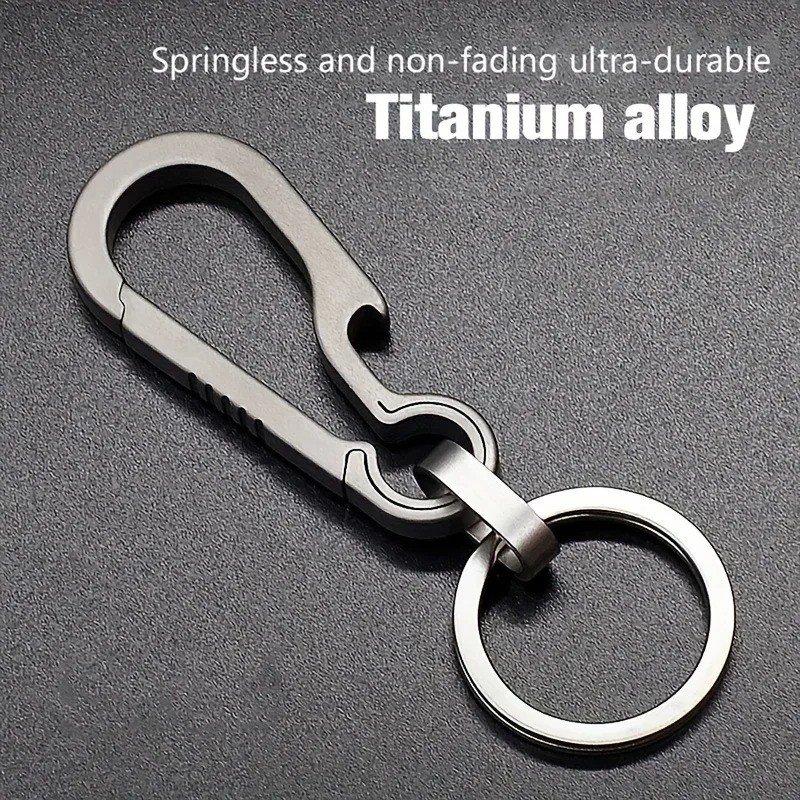 Titanium Carabiner Keychain Hook Key Ring with Bottle Opener EDC Outdoor Tool