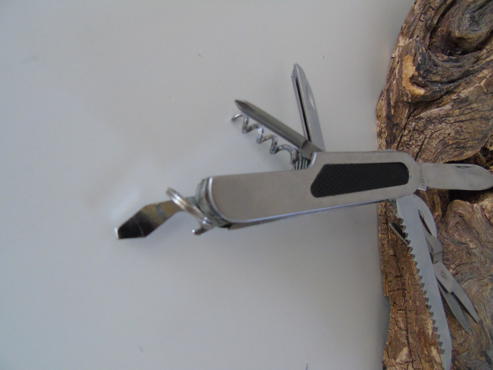 Folding Pocket Knife Portable 10 Function Camping Outdoor Key Ring Nonslip Grip