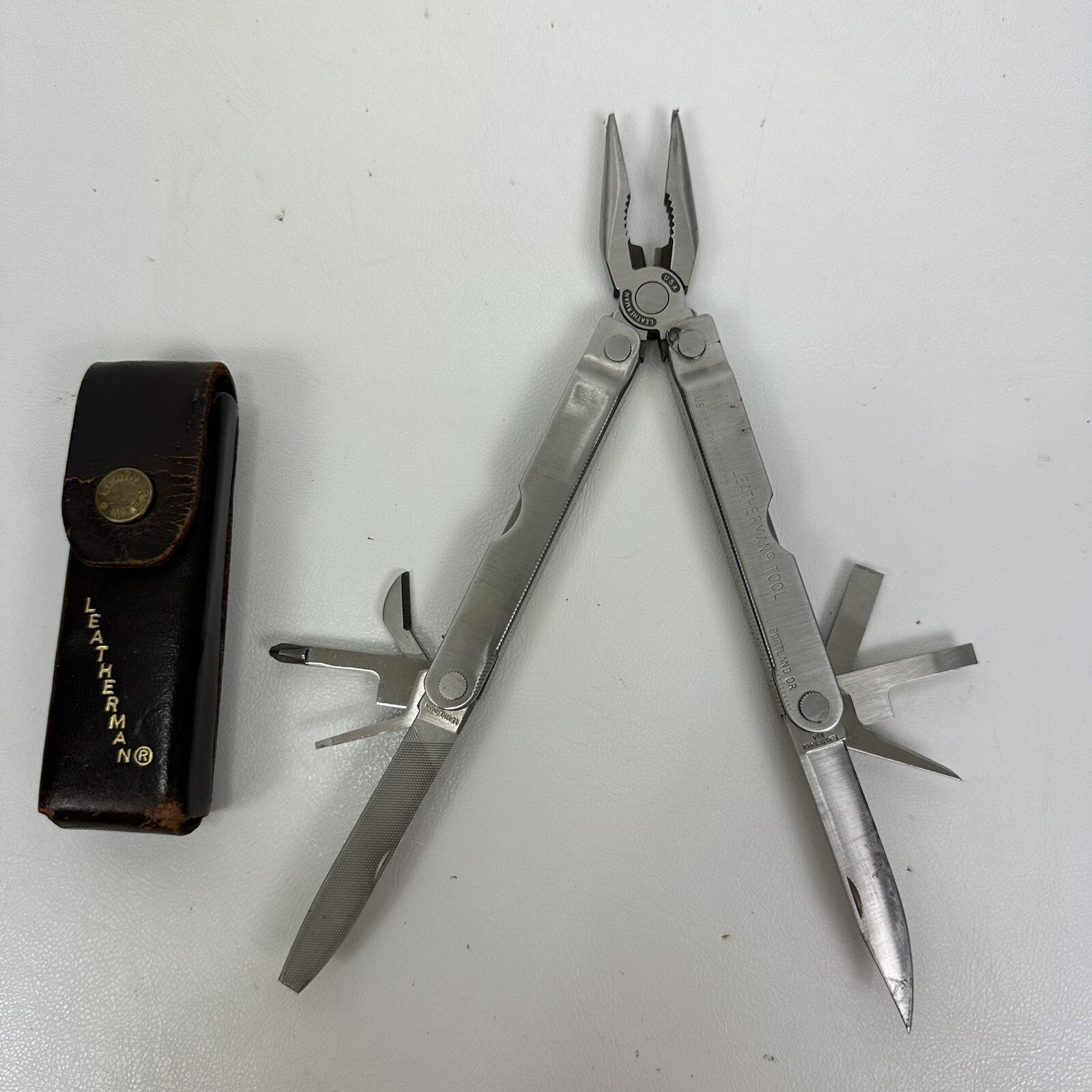Leatherman Multi Tool Portland OR TM 1325473 With Pouch USA Vintage Original