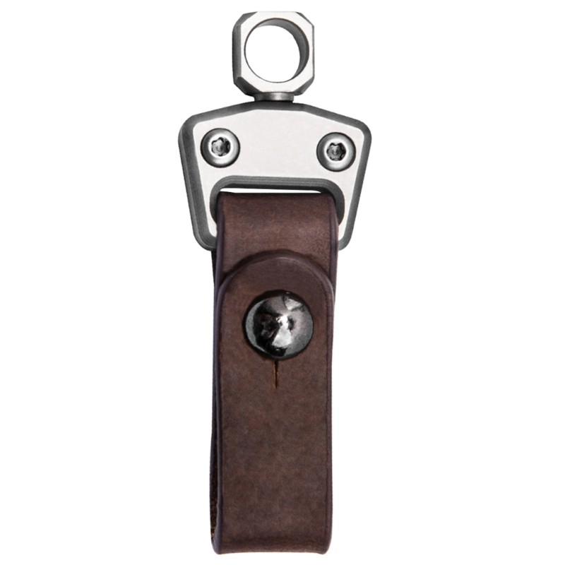 Titanium Alloy Rings Leather Car Keychain Clip Heavy Duty Belt Clip Carabiner