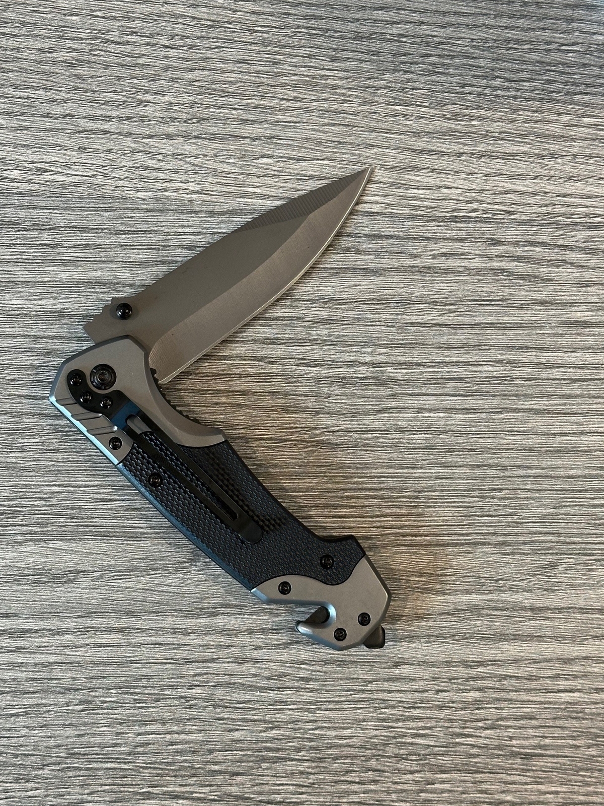 Folding Knife Black, Tactical Pocket Knife 3.35″ Blade. Seatbelt Cutter