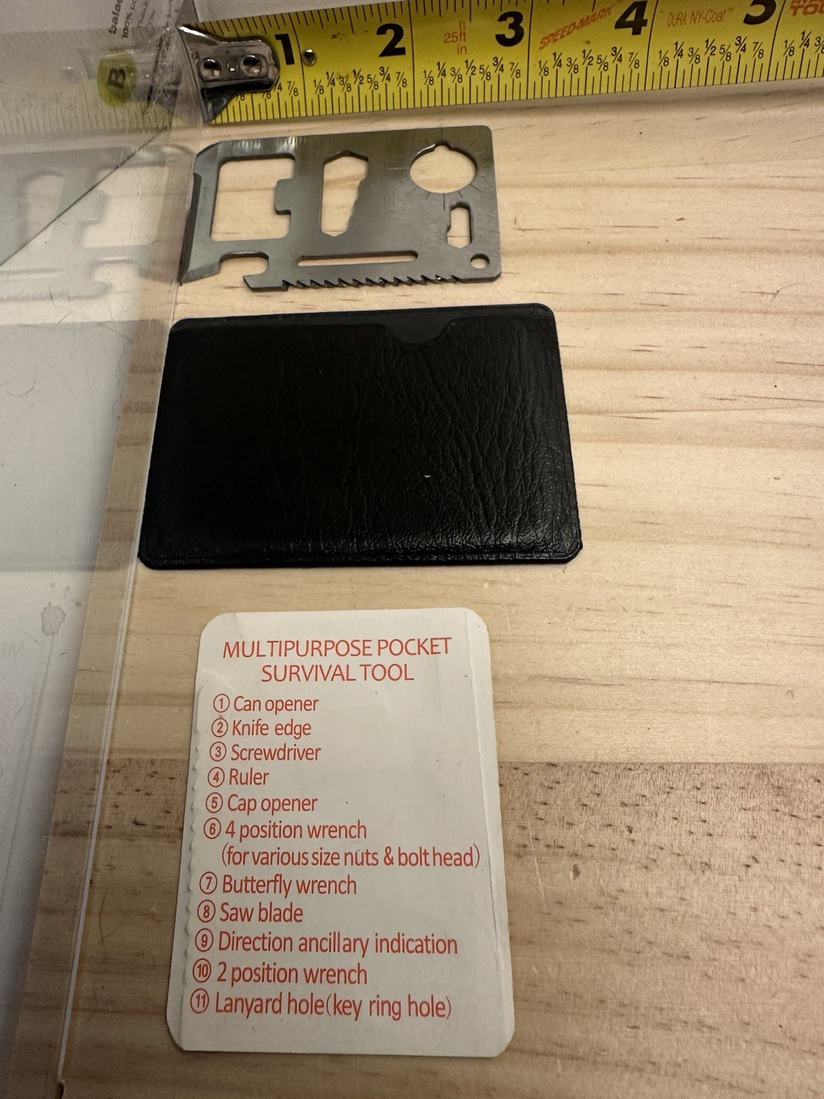 11 in 1 Survival Pocket Credit Card Multi-tool Stainless Steel