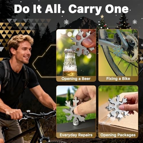18-in-1 Snowflake Multi Tool 2 Pack – Perfect Stocking Stuffers, White Elephant