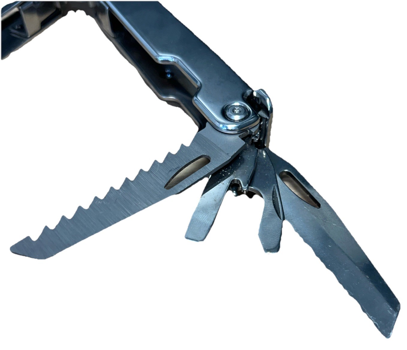 Multi-Tool 9-Function Silver-Tone Stainless Steel Unbranded EUC