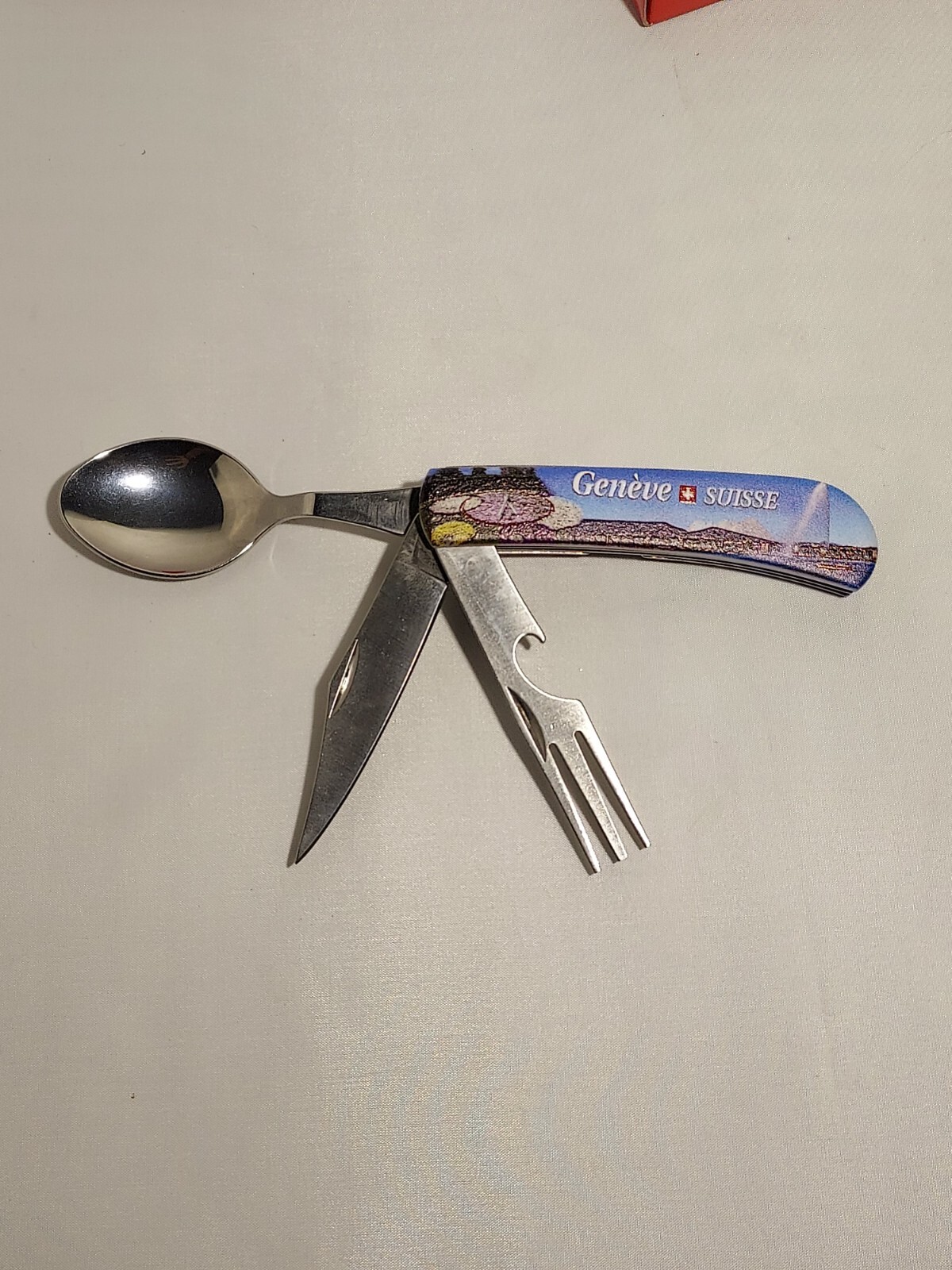 Cotfer Geneve Suisse Switzerland Picnic Tool-spoon, fork, knife, bottle opener