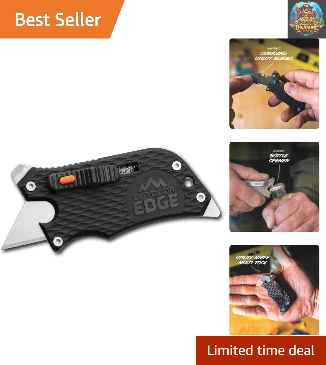 Versatile SlideWinder Utility Multitool – Screwdrivers, Prybar, Razor Blade