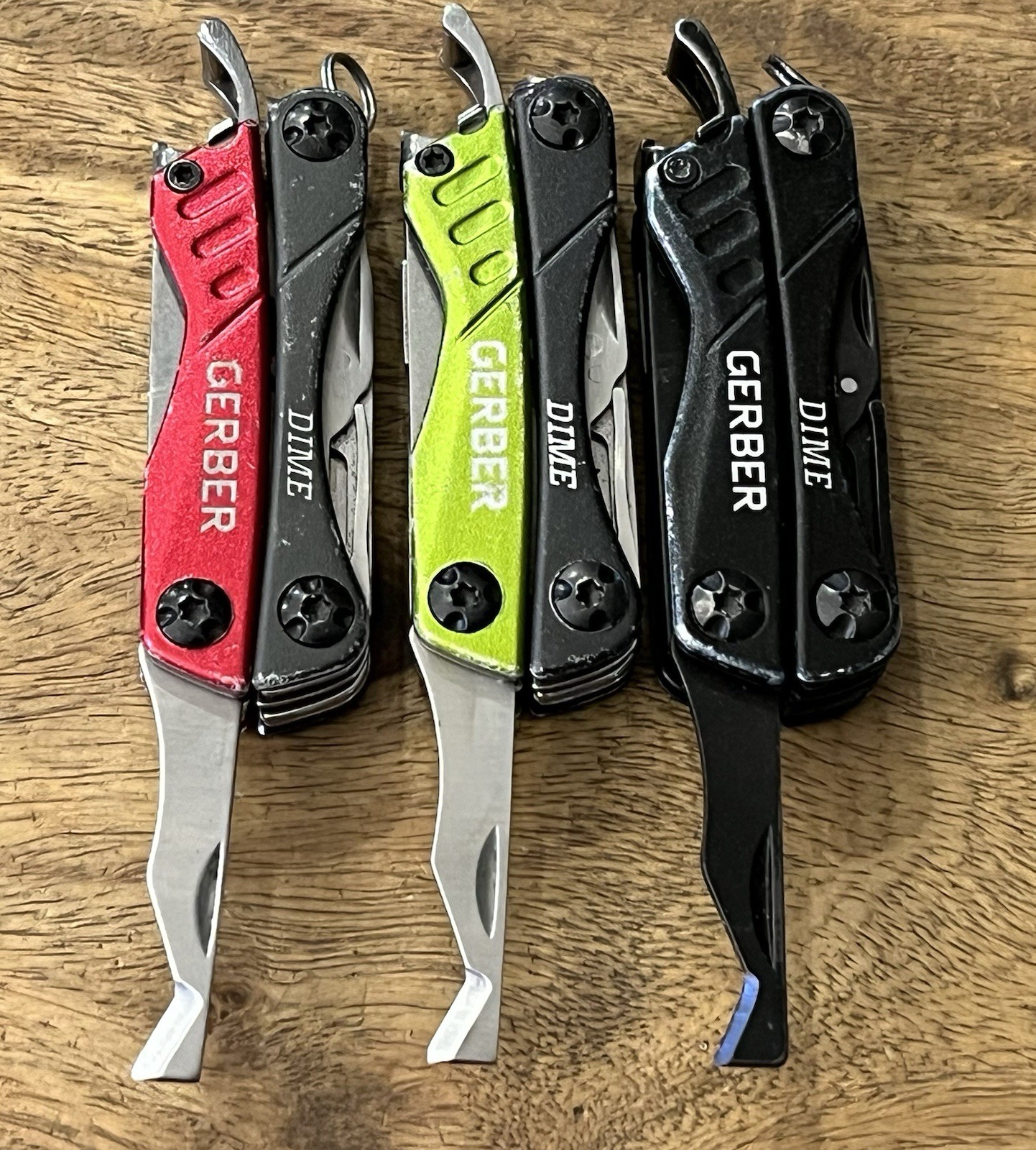 Gerber Dime Mini Multi-Tool Knife Pliers Scissors Driver SUPER Nice! Lot Of 3