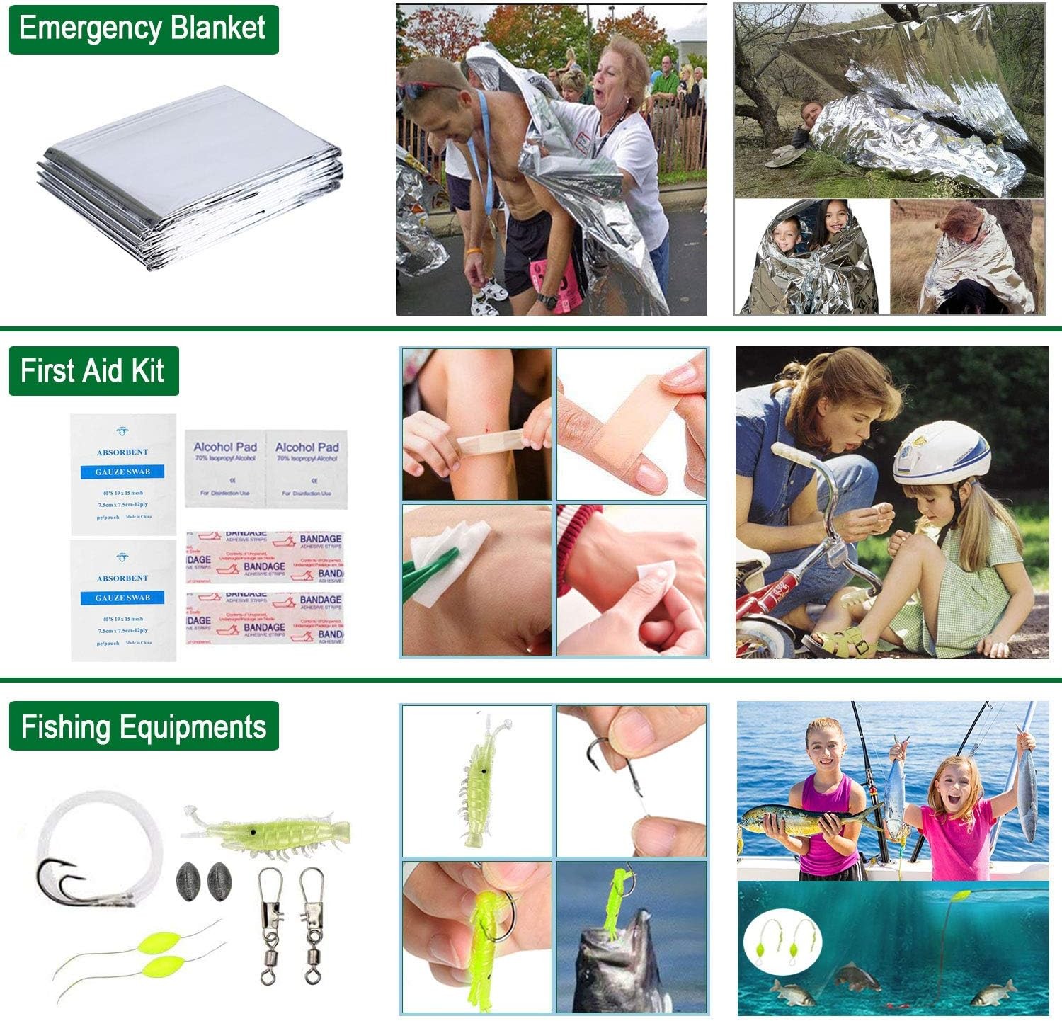 Survival Kit 35 1 First Aid Kit Survival Gear for Camping Hiking Hunting Fishing