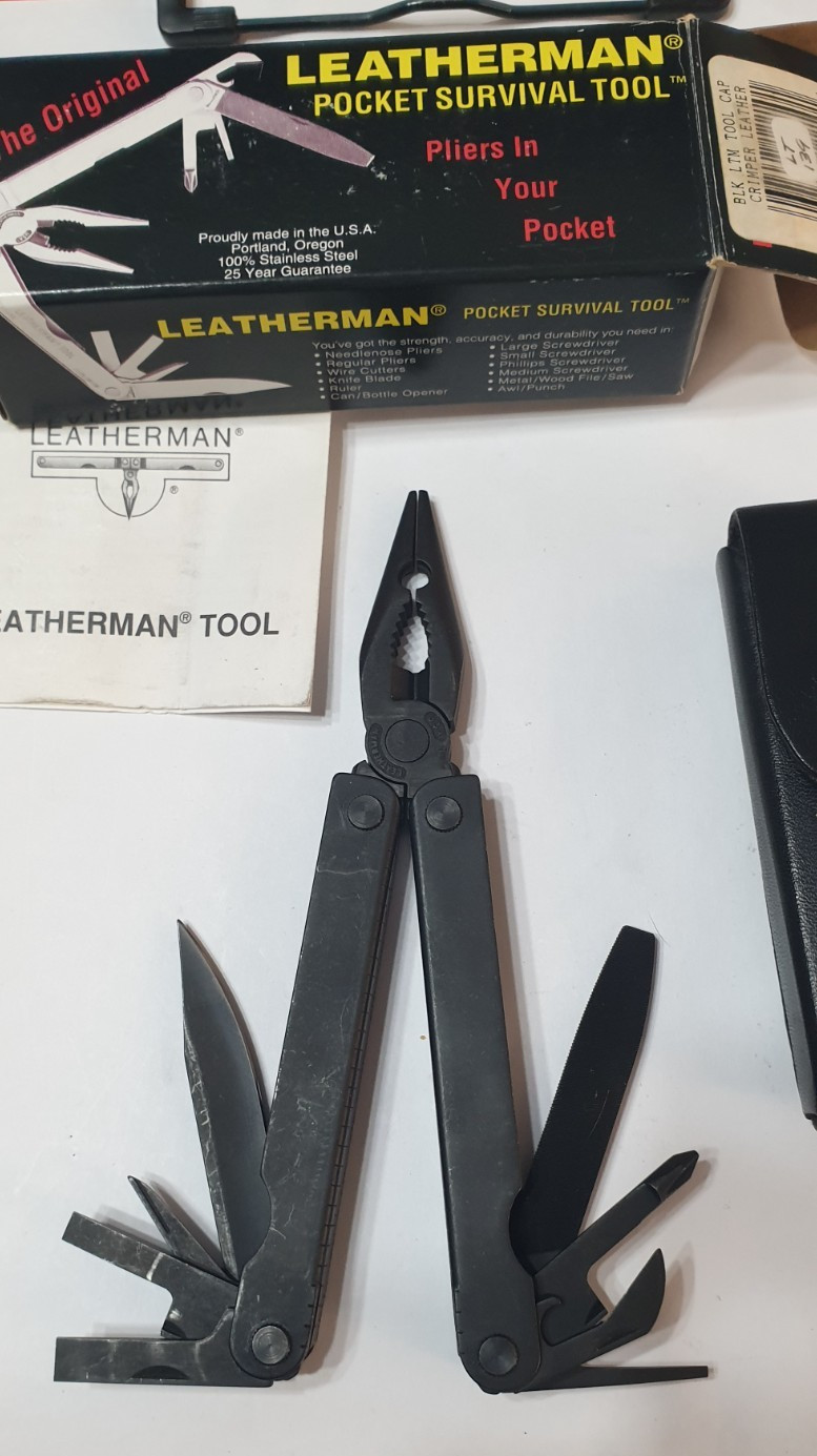🔥🔥🔥 Leatherman Gen 1 PST BO Black Retired Very Rare Mint Not Used