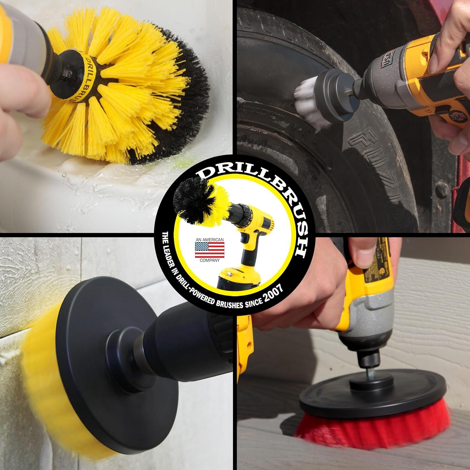 Drill Brush Scrub Brush Drill Attachment Kit 4 Types Of Abrasive Grades