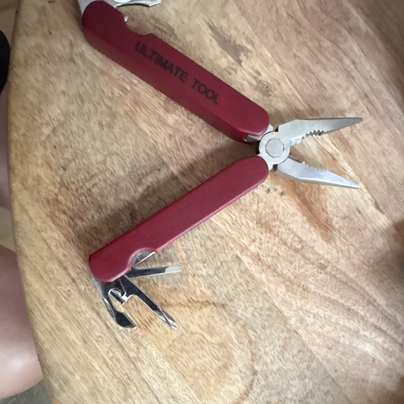 Ultimate Tool Red Stainless Multi-Tool Pliers Knife Nail File Bottle Opener