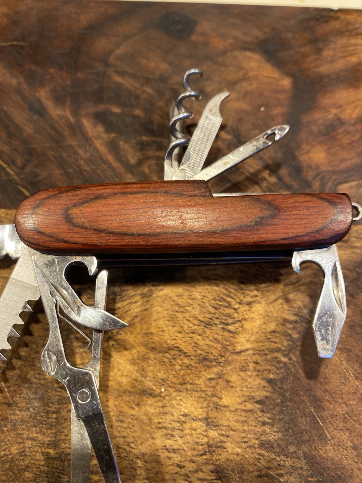 WINCHESTER Swiss Style Pocket Knife Multi FunctionStainless Steel Beautiful Wood