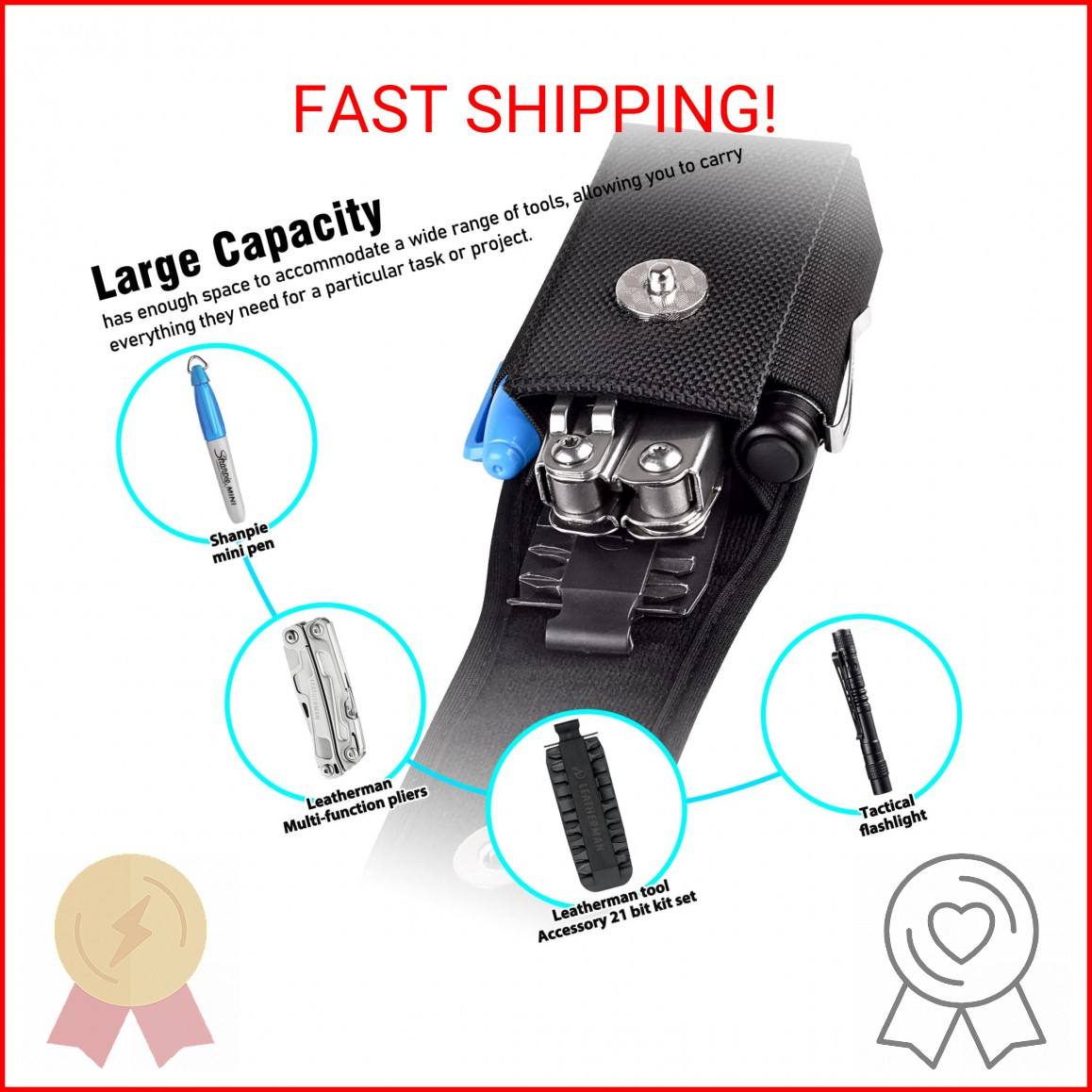 ACCKUO Multitool Sheath Compatible with Leatherman EDC Belt Organizer Tool Holst