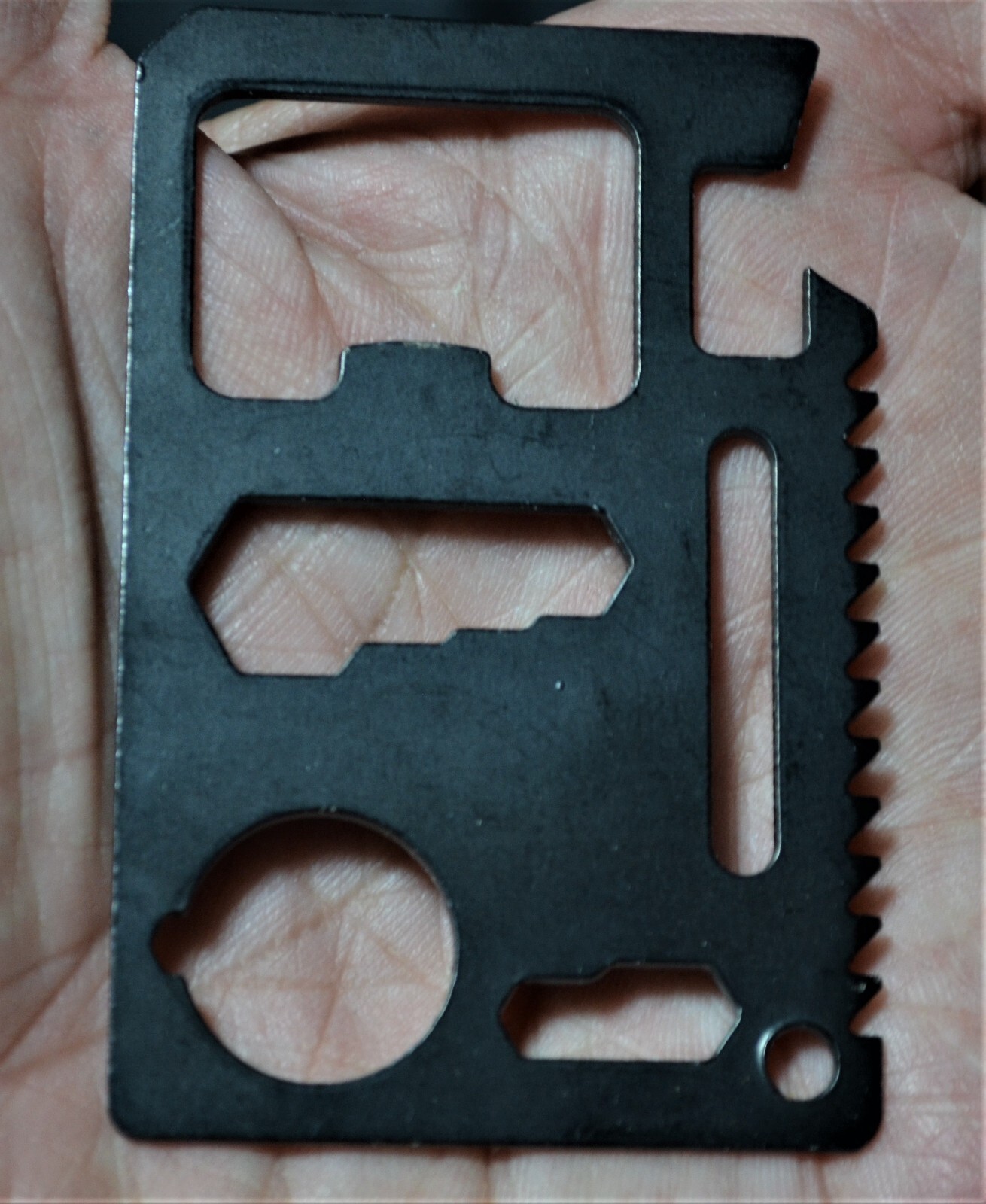 Wallet Multi Survival Tool Stainless Steel Black Credit Card Size Thin 11 in 1